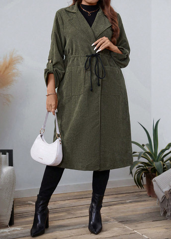 Плащ SHEIN тренчкот на зав'язках демісезон (316157886)