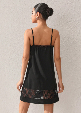 Чорна кежуал сукня сукня-комбінація SHEIN з малюнком