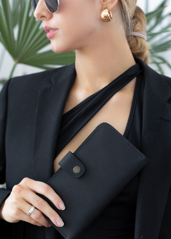 Стильное женское портмоне ручной работы темно-серого цвета из натуральной винтажной кожи Boorbon (253752036)