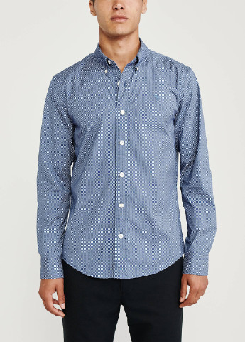 Синяя кэжуал рубашка Abercrombie & Fitch