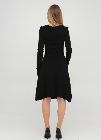 Чорна кежуал сукня сукня светр, кльош Only однотонна