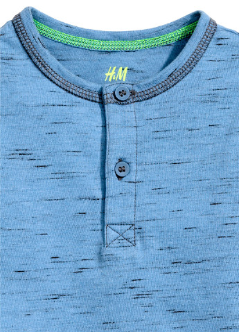 Голубой демисезонный кэжуал лонгслив H&M меланж