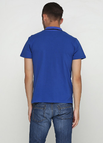 Синяя футболка-поло для мужчин Manatki с рисунком
