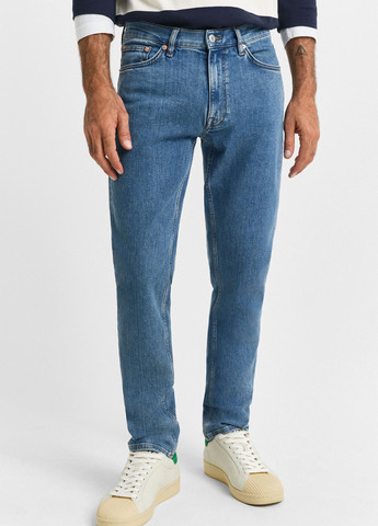 Светло-синие демисезонные регюлар фит джинсы Gant