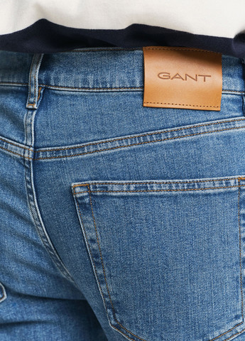 Светло-синие демисезонные регюлар фит джинсы Gant