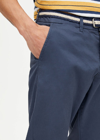 Темно-синие кэжуал демисезонные чиносы брюки Pull & Bear