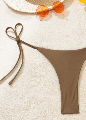 Коричневые купальные трусики-плавки однотонные SHEIN