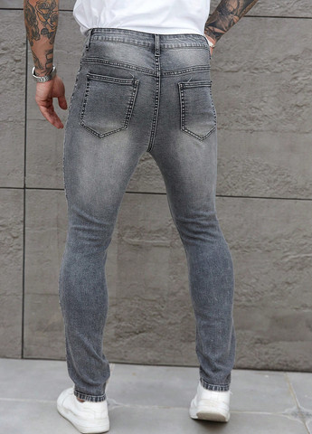 Светло-серые демисезонные скинни джинсы SHEIN