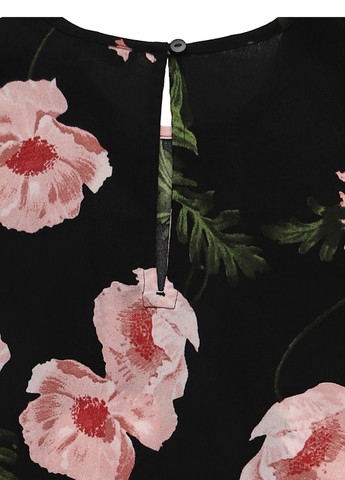 Черное кэжуал платье а-силуэт Vero Moda с цветочным принтом