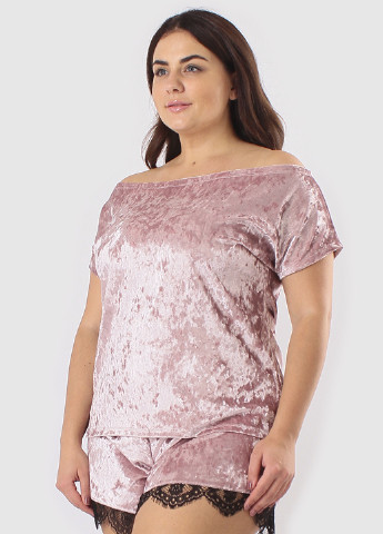 Светло-розовая всесезон пижама (футболка, шорты) футболка + шорты Ghazel
