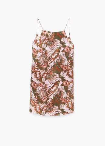 Пудрова коктейльна сукня а-силует Mango з абстрактним візерунком