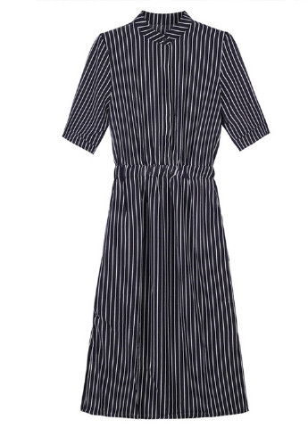 Синее повседневный платье No Brand однотонное