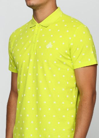 Салатовая футболка-поло для мужчин Peak с надписью