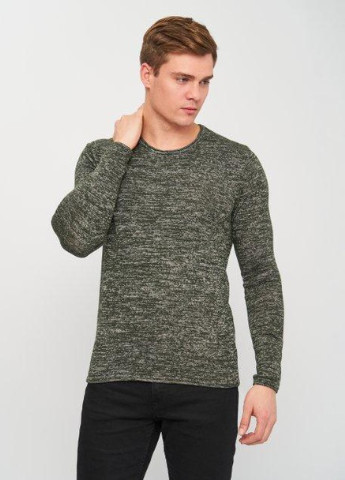 Зелений джемпер,зелений-сірий, Solid