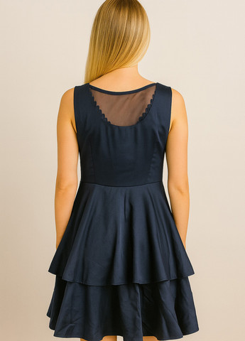 Темно-синее кэжуал платье клеш Sassofono однотонное