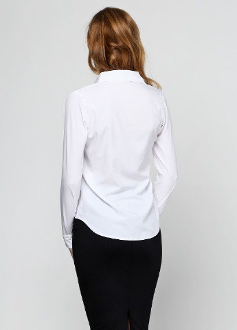 Белая кэжуал рубашка однотонная Milalux