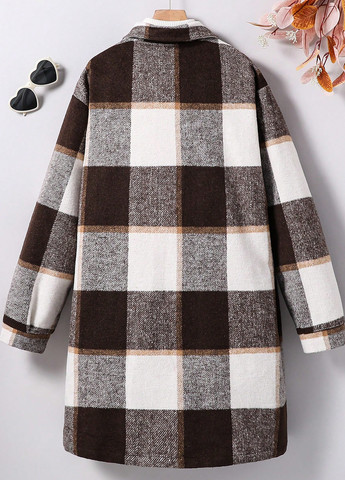 Комбіноване демісезонне Пальто пальто-сорочка SHEIN