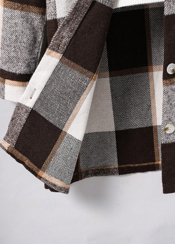 Комбіноване демісезонне Пальто пальто-сорочка SHEIN