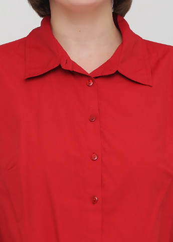 Красная кэжуал рубашка однотонная Collection L