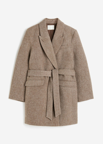 Бежевое демисезонное Пальто двубортное H&M