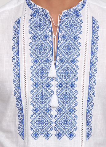 Вышиванка ЕтноМодерн Рубашка с длинным рукавом орнамент белая кэжуал