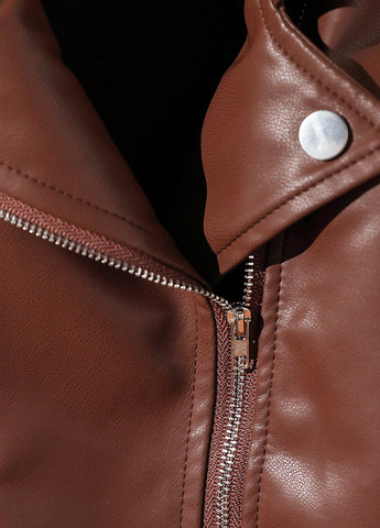 Коричневая демисезонная куртка косуха SHEIN