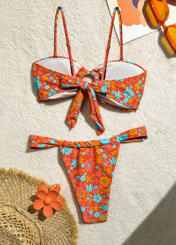 Помаранчевий літній купальник (бюстгалтер, трусики) роздільний SHEIN