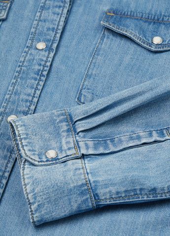 Блакитна джинсова сукня сукня-сорочка H&M однотонна