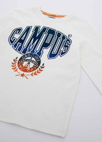 Белый демисезонный кэжуал лонгслив Original Marines с надписями