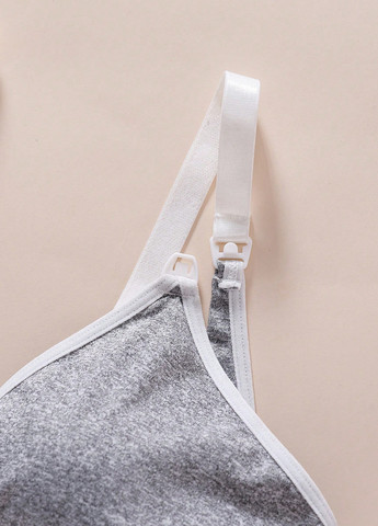 Серый триэнджел бюстгальтер для кормящих SHEIN без косточек полиэстер