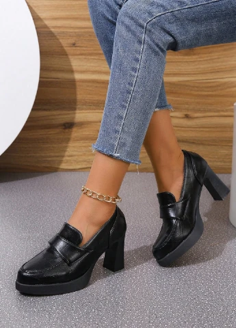 SHEIN Туфлі лофери чорний з штучна шкіра, китай — демісезон (323082911)