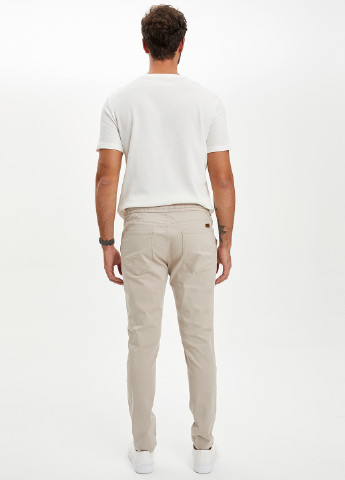 Светло-бежевые кэжуал летние прямые брюки DeFacto