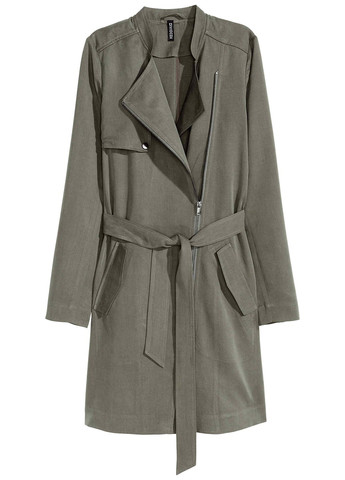 Серо-зеленое демисезонное Пальто H&M