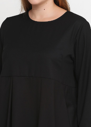 Черное кэжуал платье 159 С однотонное