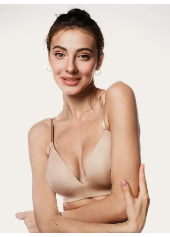 Бежевий бюстгальтер soft-bra без push-up без кісточок з м'якою формованою чашкою бежевий l1508a astro Luna