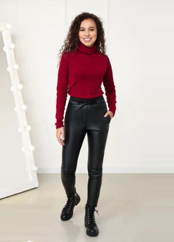 Черные кэжуал зимние брюки Fashion Girl