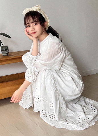 Білий кежуал сукня а-силует SHEIN однотонна