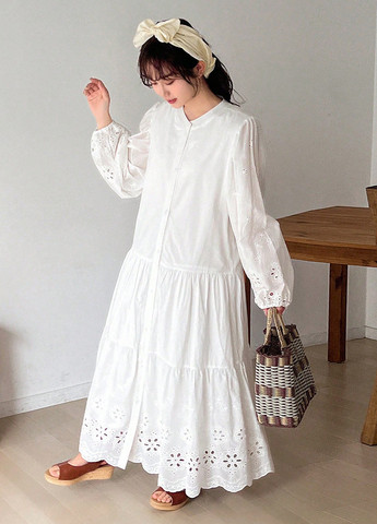 Білий кежуал сукня а-силует SHEIN однотонна