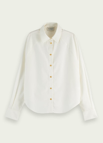 Белая кэжуал рубашка однотонная Scotch&Soda