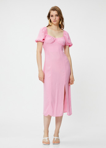 Розовое повседневный платье а-силуэт KOTON однотонное