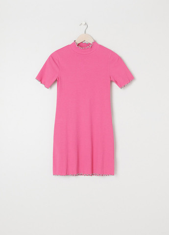 Розовое кэжуал платье платье-водолазка Sinsay однотонное