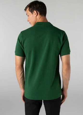 Зеленая футболка-поло для мужчин Lacoste однотонная