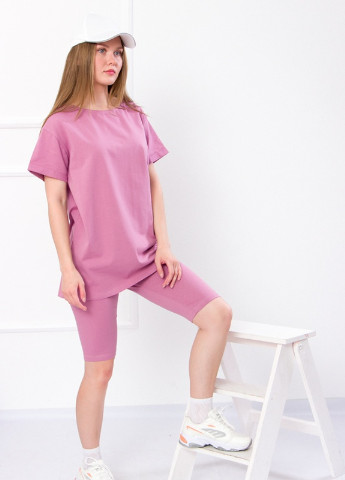 Розовый летний комплект женский (футболка+велосипедки) Носи своє 8138