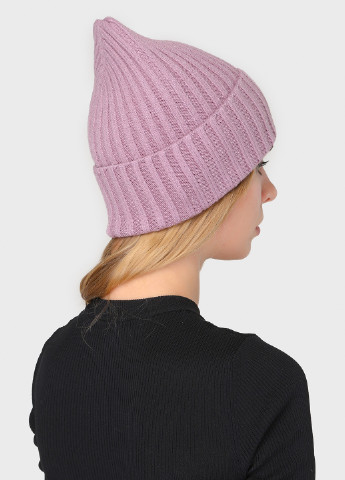 Теплая зимняя кашемировая женская шапка без подкладки 360152 Merlini Агатис бини однотонная пудровая кэжуал кашемир