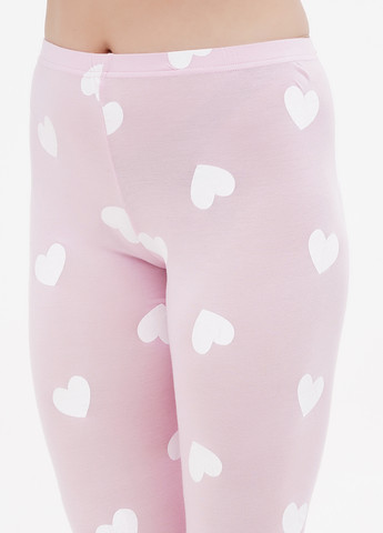 Светло-розовая всесезон пижама (лонгслив, леггинсы) лонгслив + леггинсы Boohoo