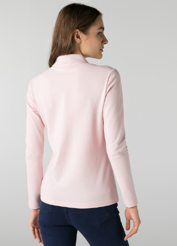 Светло-розовая женская футболка-поло Lacoste с логотипом