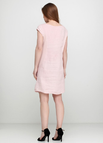 Светло-розовое кэжуал платье Puro Lino фактурное