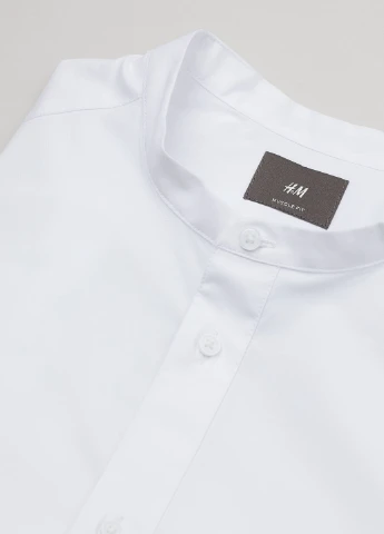 Белая рубашка однотонная H&M
