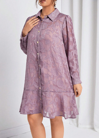 Світло-рожева кежуал сукня сукня-сорочка SHEIN однотонна