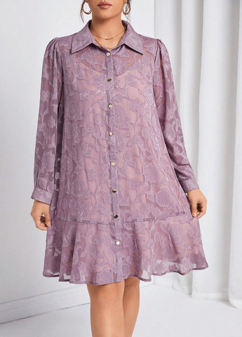 Світло-рожева кежуал сукня сукня-сорочка SHEIN однотонна